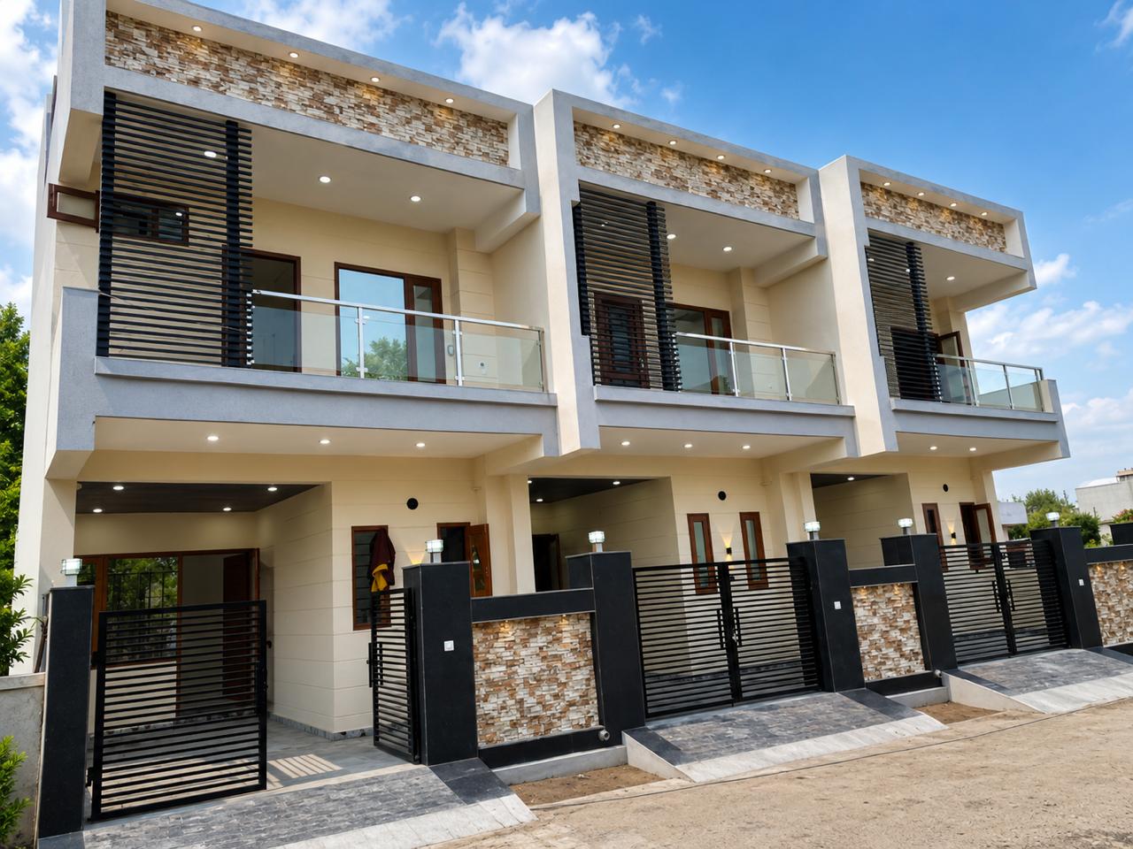Front elevation of 3 exclusive villas in Rajeshwari Nagar